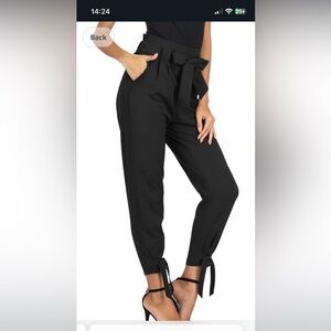 Grace Karin Black Tailored Trousers with Structured Fabric